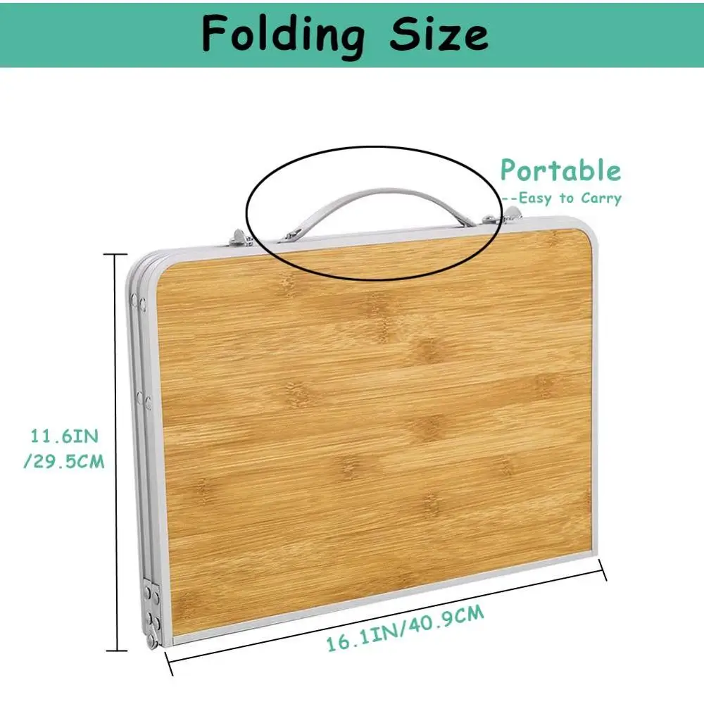  Aluminum Folding Camping Table Laptop Desk Adjustable Outdoor Furniture Portable Picnic Desk Read H