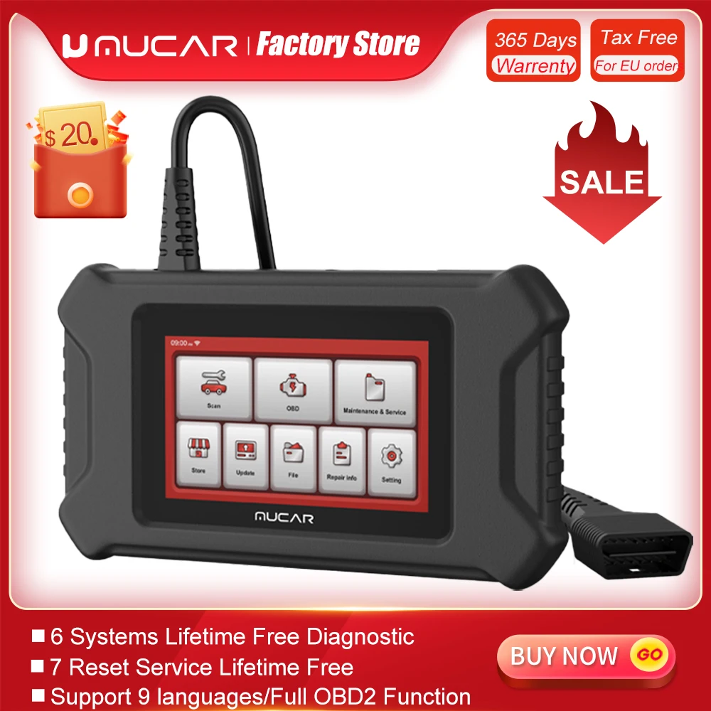 Диагностический прибор MUCAR CS6 ABS SRS OBD2 инструмент для диагностики автомобиля с Wi-Fi