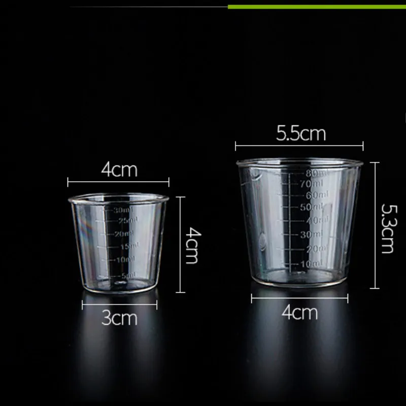3pcs Fishing Measuring Cup Bait Cup Fishing Gear Fishing Article with Scale Bait Measuring Cup Transparent Cup Graduated Glass
