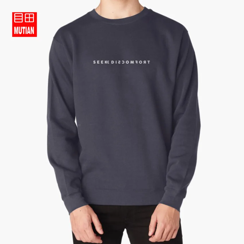 Ищите дискомфорт белые толстовки yes theory мотивация вдохновление - Цвет: navy-sweatshirt