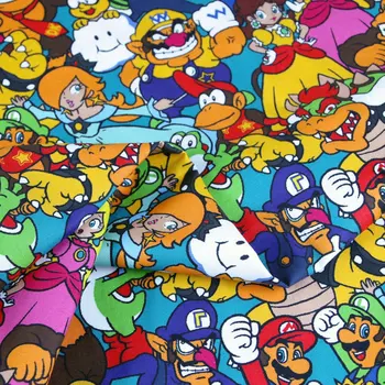 

cartoon patten digital printed 100% Cotton Fabric Tissue for kids dress DIY patchwork baby doll cloth handmade Sewing Material