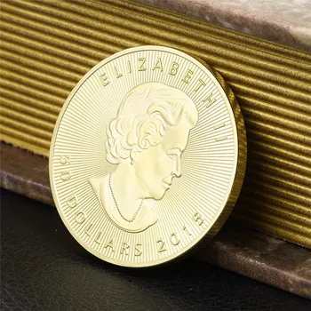 

Canada Gold Coins Maple Leaf Commonwealth Queen Coin Commemorative Collect Gift Token Drop shipping Art