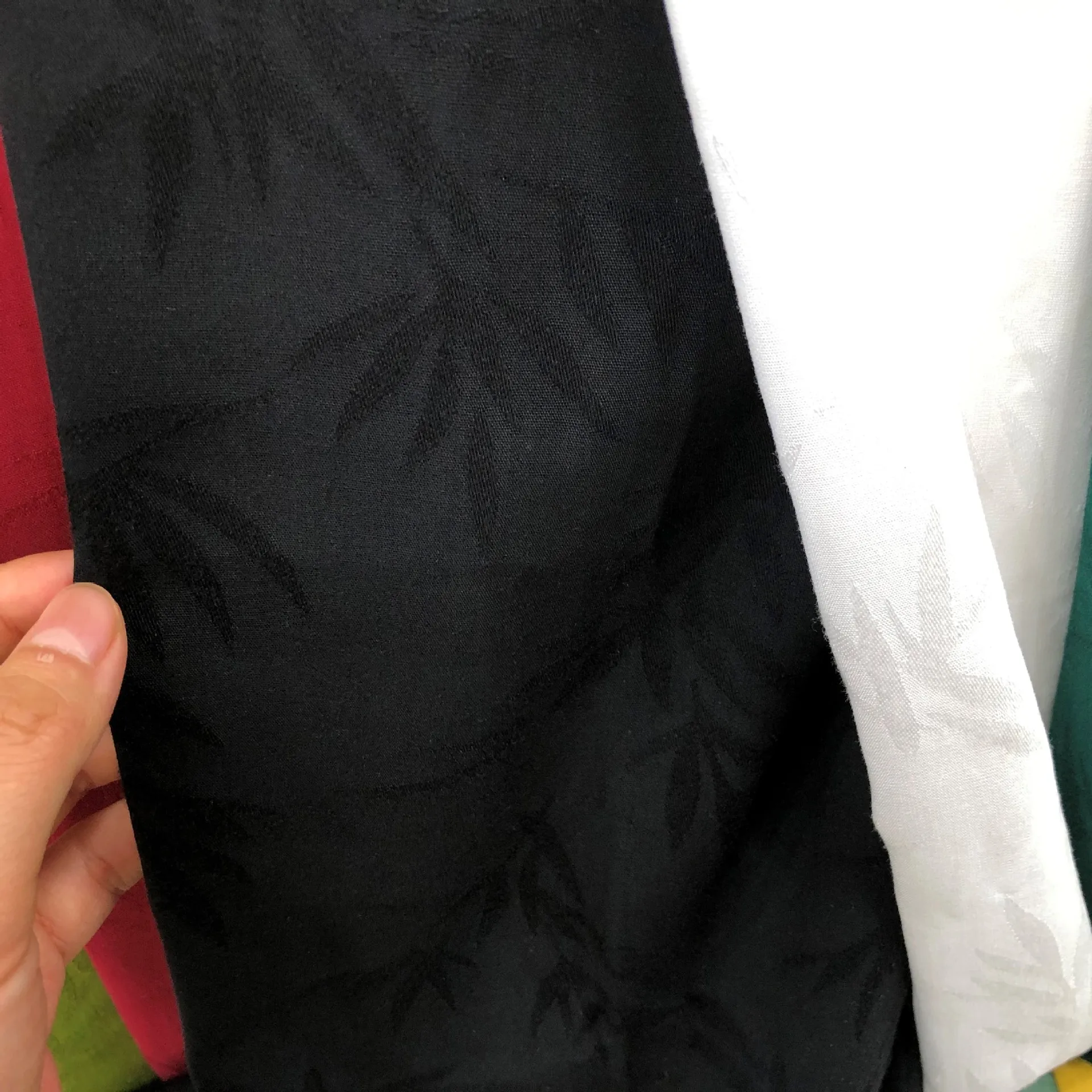Bamboo Leaf Jacquard Cotton Fabric By The Meter for