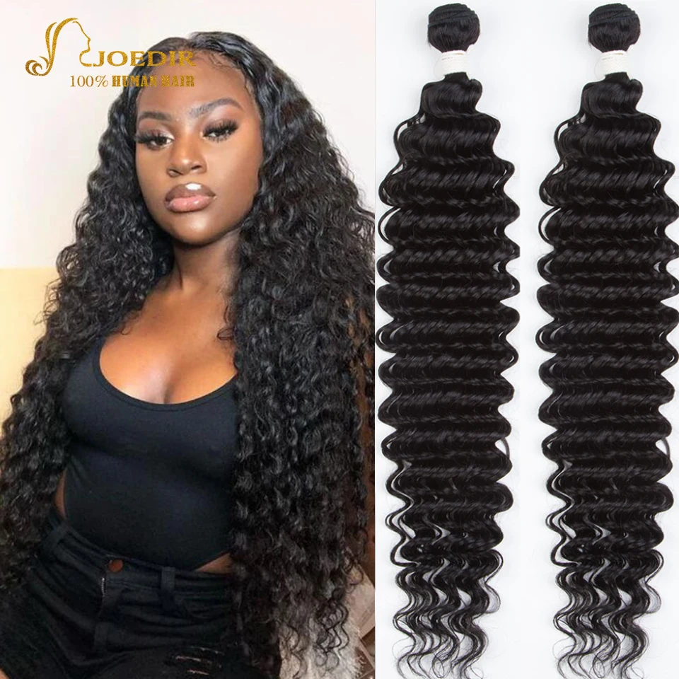Joedir Hair 30 32 34 36 in Peruvian Deep Wave Bundles Deal 1/3/4