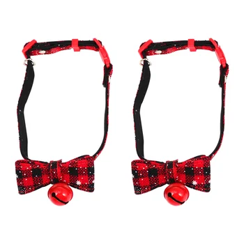 

2Pcs Christmas Adjustable Dog Bow Tie Pet Collars Holiday Adorable Snowflake Festival Puppy Bow Tie Cat Collar Pet Supplies