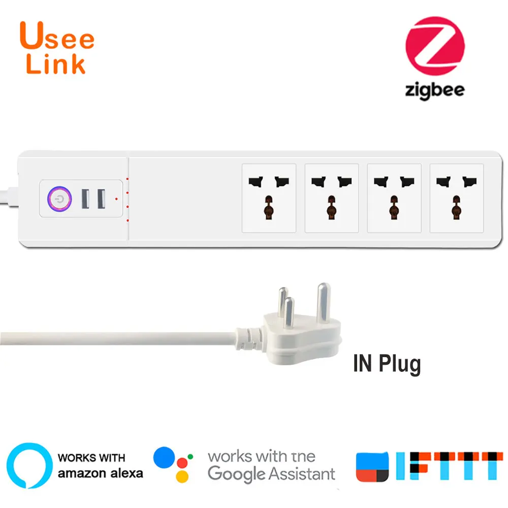 UseeLink Zigbee Smart power Strip универсальные розетки с usb-разъемами Дистанционное Голосовое управление независимо от Tuya