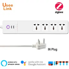 UseeLink Zigbee Smart power Strip универсальные розетки с usb-разъемами Дистанционное Голосовое управление независимо от Tuya