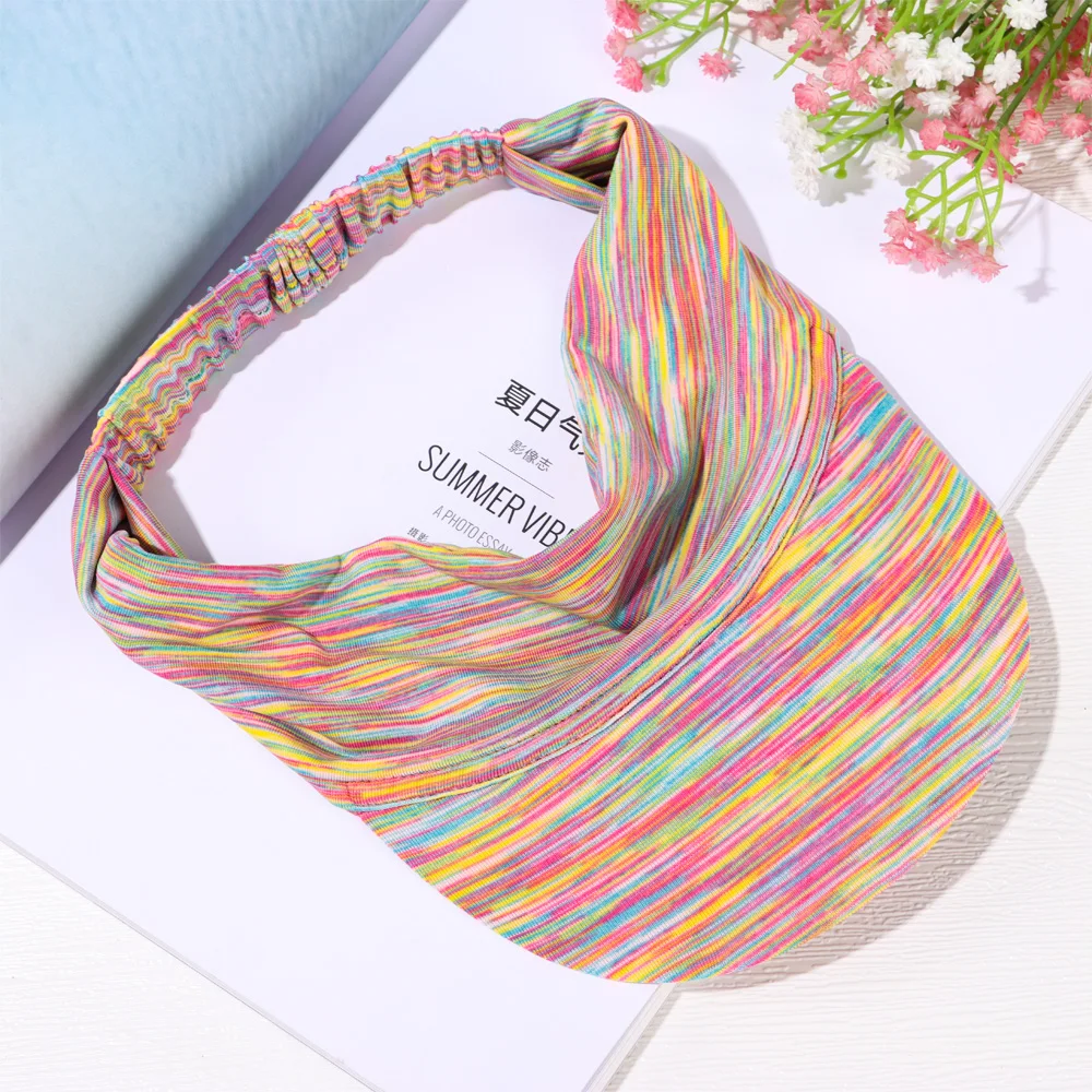 Portable Sun Visor Sports Cap Women Men Adjustable Quick Dry Golf Tennis Hat Lightweight Tie Dye Outdoor Sunscreen