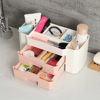 

Desktop Drawer Makeup Storage Box Ladies Plastic Cosmetics Drawer Jewelry Nail Polish Earrings Lipstick Storage Box