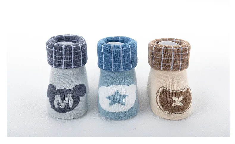Осенне-зимние махровые носки детские Нескользящие носки-тапочки для девочек и мальчиков, теплые носки для новорожденных От 0 до 3 лет
