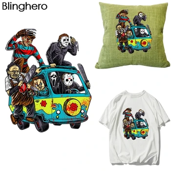 

20pcs/lot BH1177 Blinghero Horror Patches For Clothes Thermal Stickers Washable For DIY Iron On Sticker Heat Transfer Sticker