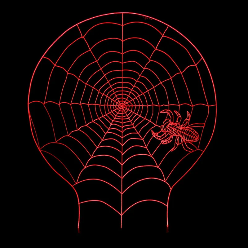 

Strange New Colorful Creative Spider Web LED Night Light Eye Protection 3D Lamp Three-dimensional Stereo Visual Small Night Lamp