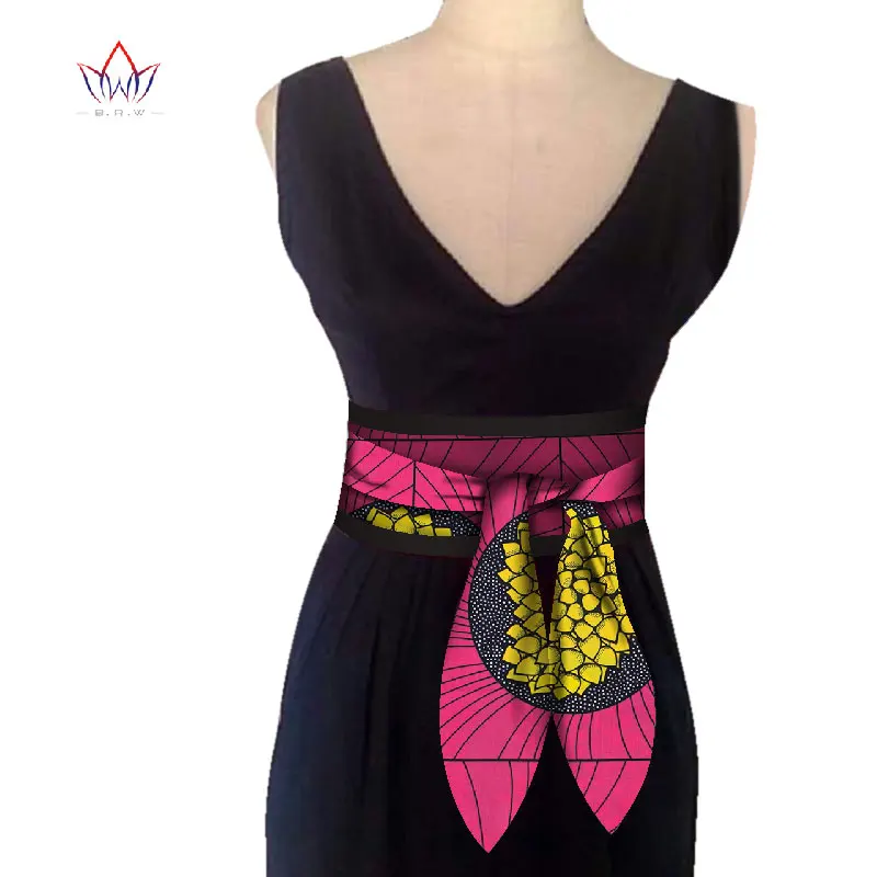 BRW Африканский принт Obi Ankara зеленый желтый баска пояс кнопки юбки для женщин подарок ручной работы ремень аксессуар WYB268 - Окраска металла: 6