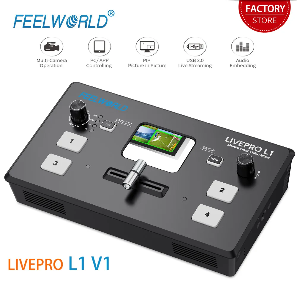 Переключатель для прямой трансляции видео FEELWORLD LIVEPRO L1 V1 4X Hdmi вход USB3.0