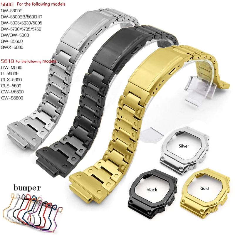 Аксессуары для часов ремешок из нержавеющей стали 316 Casio DW5600 GW5000 чехол с откидной
