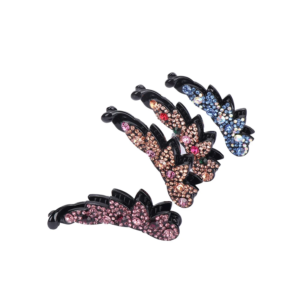 

1Pcs Korean Hairpin Vertical Clip Rhinestone Ponytail Clip Twisted Headgear for Women Elegant Barrette Hair Styling Accessories