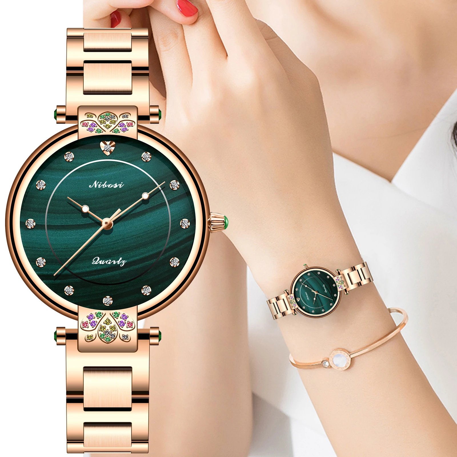 2021 NIBOSI Fashion Ladies Watch Brand Ladies Creative Steel  Women Bracelet Watches Female Waterproof Clocks Relogio Feminino