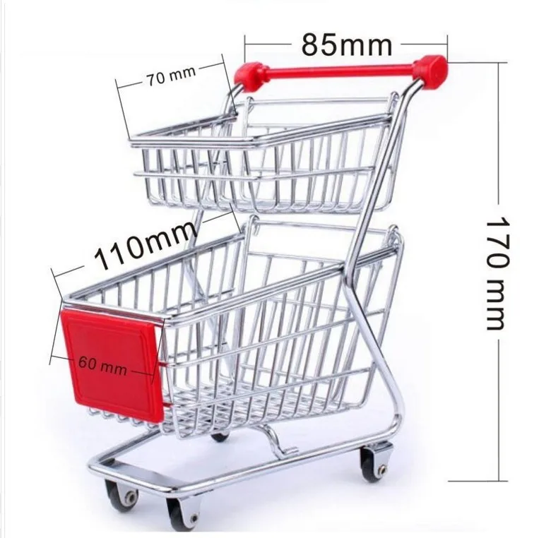 Stainless Steel Fries Basket Car Snack Basket Mini Decorative Dish Basket Hand Push Thumb Car Chicken Snack Basket Double