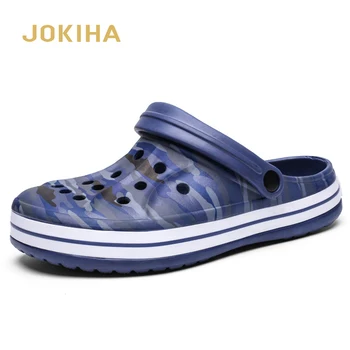 

2020 Summer Men's Mule Clogs Slippers EVA Beach Sandals For Men Big Size Camo Closed Toe Fashion Clog Sandals Garden Slides