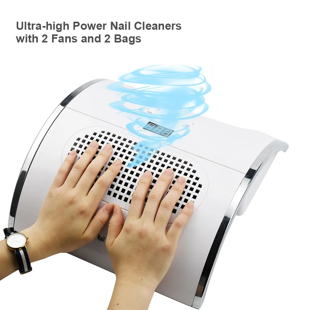  80W 2-IN-1 36 LEDs Nail Lamp & Dual Power powerful Fan Nail Dust Vacuum Suction Collector Machine H