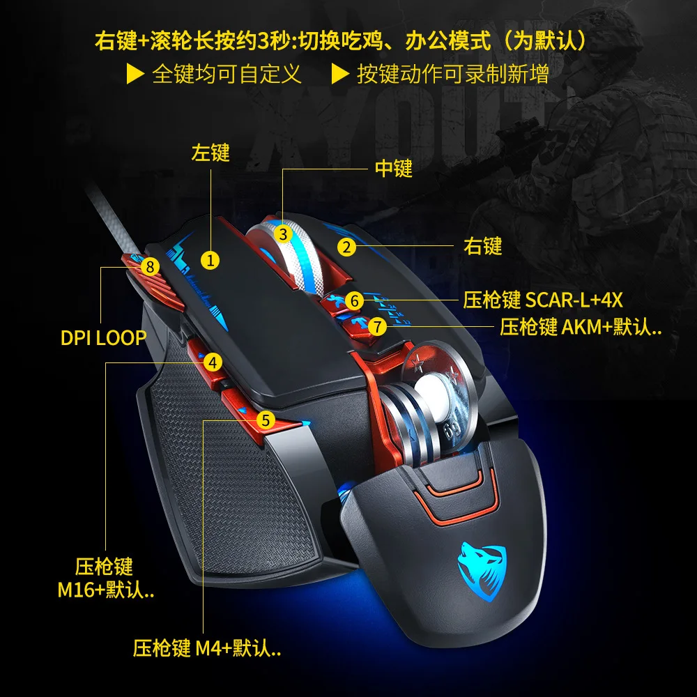 Машинная игровая мышь, ноутбук, компьютерная Макросъемка, мышь AliExpress