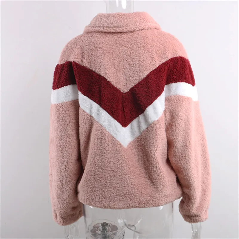 ZIPPER FAUX FUR HOODIES WOMEN07