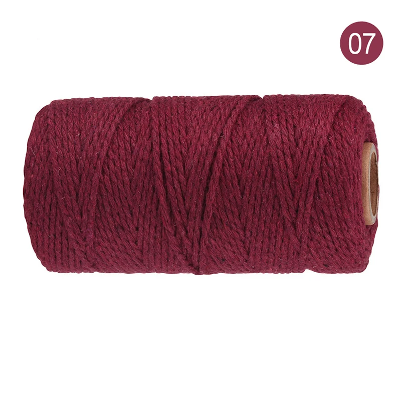 100% Cotton rope colorful twine macrame cord string thread for party wedding decoration accessory DIY cord 2mm*100m 