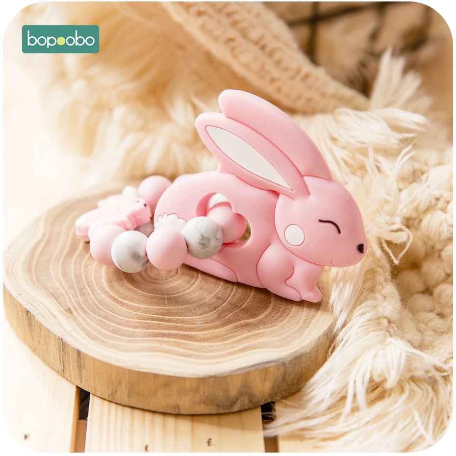 Bopoobo 1 шт. Силиконовые Прорезыватели Для Прорезыватели в форме животных DIY ювелирные изделия для прорезывания зубов браслет BPA бесплатные Детские продукты