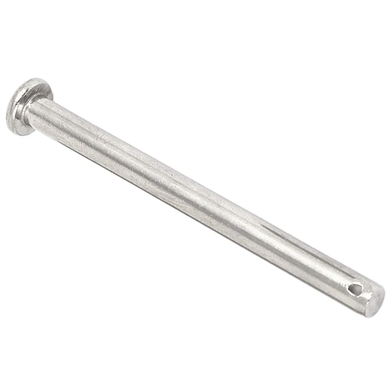 304 Stainless Steel Flat Head Round Clevis Pins Fastener M5x60mm 5pcs
