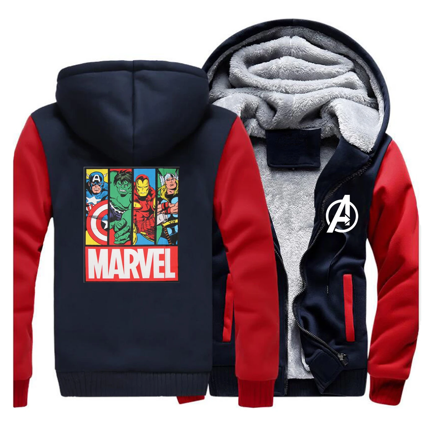 Marvel Толстая Толстовка уличная Зимняя Мужская Флисовая теплая куртка Мстители мужские повседневные толстовки супергерой брендовая мужская Толстовка s