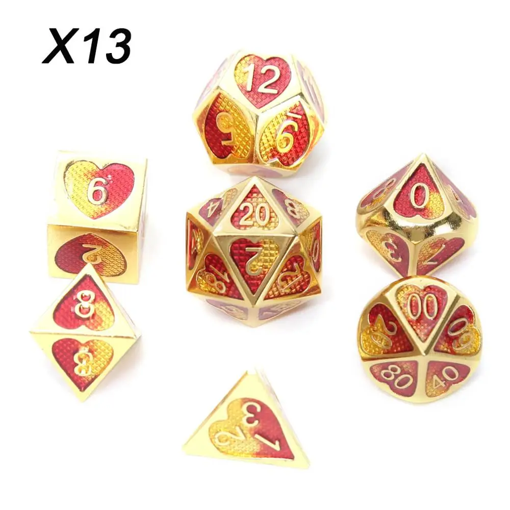 Chengshuo игральные кости DND Металл РГП набор многогранных подземелья и дракон d20 12 10 8 6 черный настольные игры цинковый сплав Цифровой узор в кости - Цвет: X13