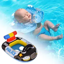 Inflatable Swim Ring Police Car Design Eco-friendly Safety Summer Swimming Ring Circle   Pool Float  for Baby