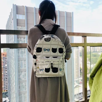 

Cute Girl Heart Cartoon Canvas Backpack Travel Plush Weight: 300g Material: Canvas Size: 13*25*36cm Kitty Bag