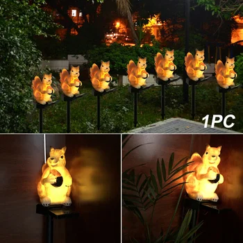 

Ground Insert Cartoon Solar Light Pathway Bright Squirrel Shaped Yard Cute Landscape Led Waterproof Animal Outdoor Garden Decor