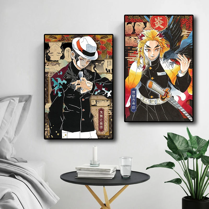 More Style Anime Demon Slayer: Kimetsu No Yaiba Kamado Tanjirou Kamado  Nezuko Film Print Silk Poster Home Wall Decor - Painting & Calligraphy -  AliExpress