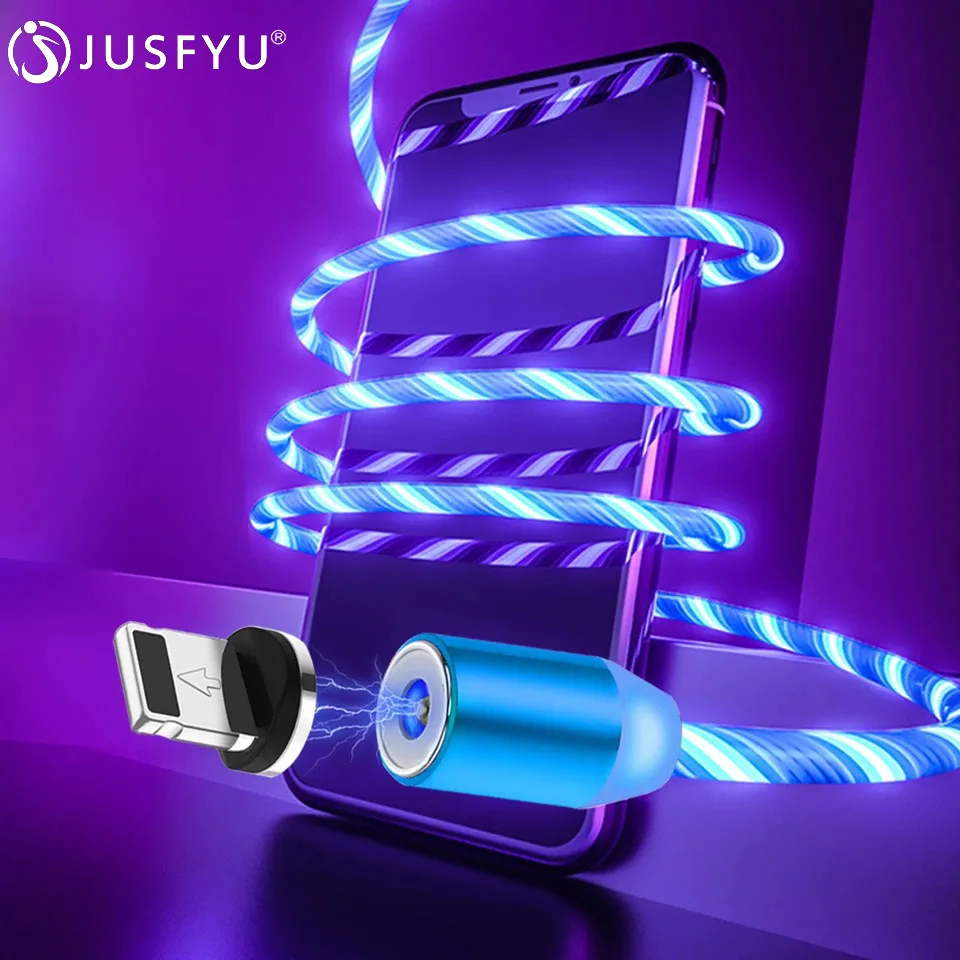 Светодиодный светящийся зарядный кабель для Samsung S9 Huawei Honor Note 10 Xiaomi Mi 8 Micro USB Type C