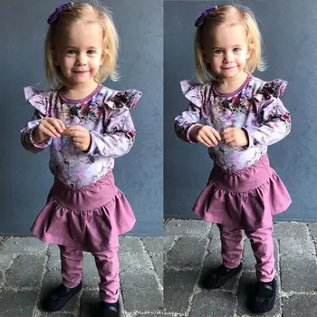 

Newborn Baby Girl Clothes Ruffle Romper Tops Floral Pants Headband Outfit Set