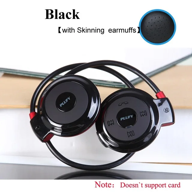 Black no card PLUFY, Спортивная Bluetooth гарнитура, беспроводные наушники, наушники для бега, Ecouteur Sans Fil, Bluetooth наушники, радио, MP3 - Цвет: Black no card