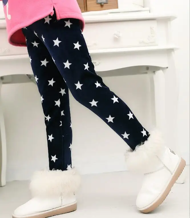zangqing xingxing KSTDV Autumn Winter Girls Pants Velvet Thicken Warm Girls Leggings Kids Children Pants Girls Clothing For Winter 2-7years - Цвет: zangqing xingxing