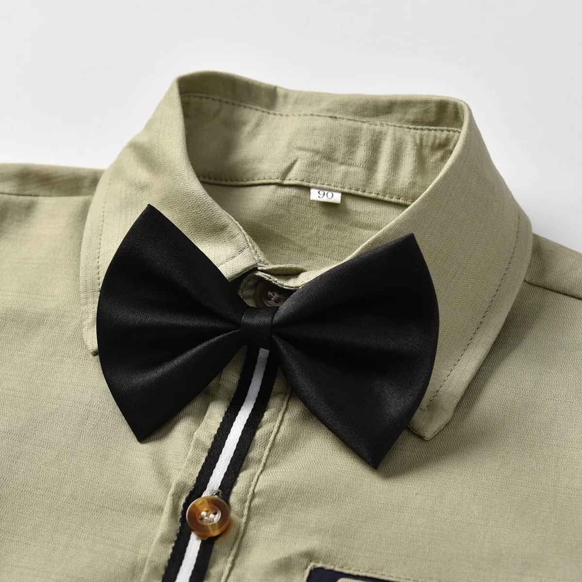 BOY'S Clothes with Short Sleeves Cotton Shirt New Style Gentleman Bowtie Childrenswear CHILDREN'S Shirt Child Cardigan Two-Piece