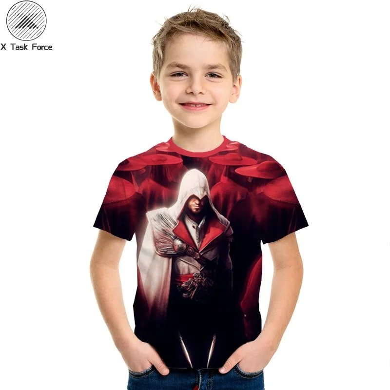 Лучшие игры Assassin's Creed детская 3D футболка одежда для мальчиков и девочек с 3d принтом, рубашка детская удобная модная футболка с короткими рукавами