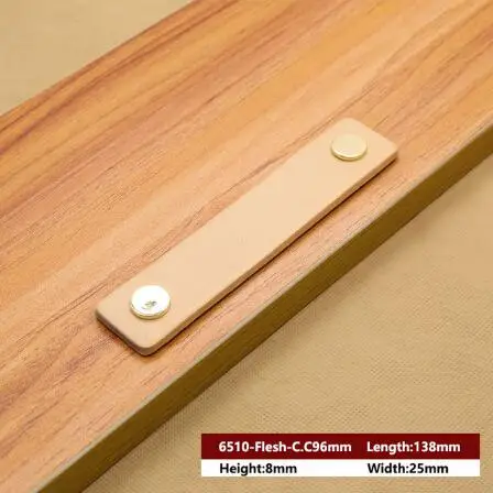 1PCS Leather Handle Bag Handle Drawer Door Knob Brown Black Furniture Handle Hardware Decoration Zinc Alloy Cabinet Dresser MBS0010-14