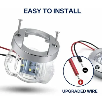 

4*Round LED Truck Side Light Signal Light Cruise Ship Signal Light Waterproof IP67 ABS Plastic Stern Lights