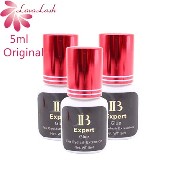 

IB Expert Glue for eyelashes 1-2s Dry Time eyelash extension glue Korea Original Wine red cap False Lash Eyelash black Glue 5ml
