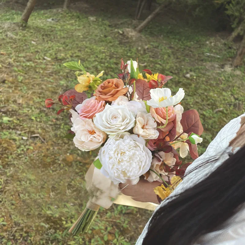 de fleur mariage romântico noiva mão bouquet decoração do casamento