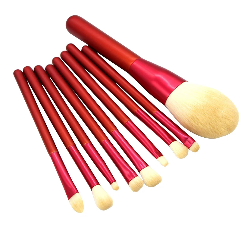 

12pcs Makeup Brushes Set Imitation Wool Beauty Tools Kit Professional Makeup Artist Brushes Soft China Red Wooden Handle Brush