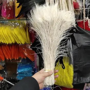 

Pretty Wholesale 500 PCS Beige Natural Peacock Feathers 25-30 cm/10-12 inches Home Wedding Party Decoration