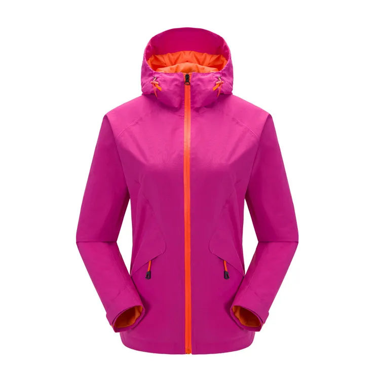 Зимняя куртка Женская водонепроницаемая верхняя одежда кемпинг, катание на лыжах дождевик chaqueta непроницаемая mujer jaqueta corta vento feminina - Цвет: Rose Red