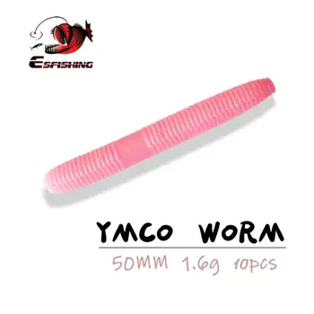 

ESFISHING Soft Bait Worm YMCO Stick 50mm 1.6g 10pcs Silicone Bait Soft Lure Fishing Baits Spinner Artificial LuresKESFISHING