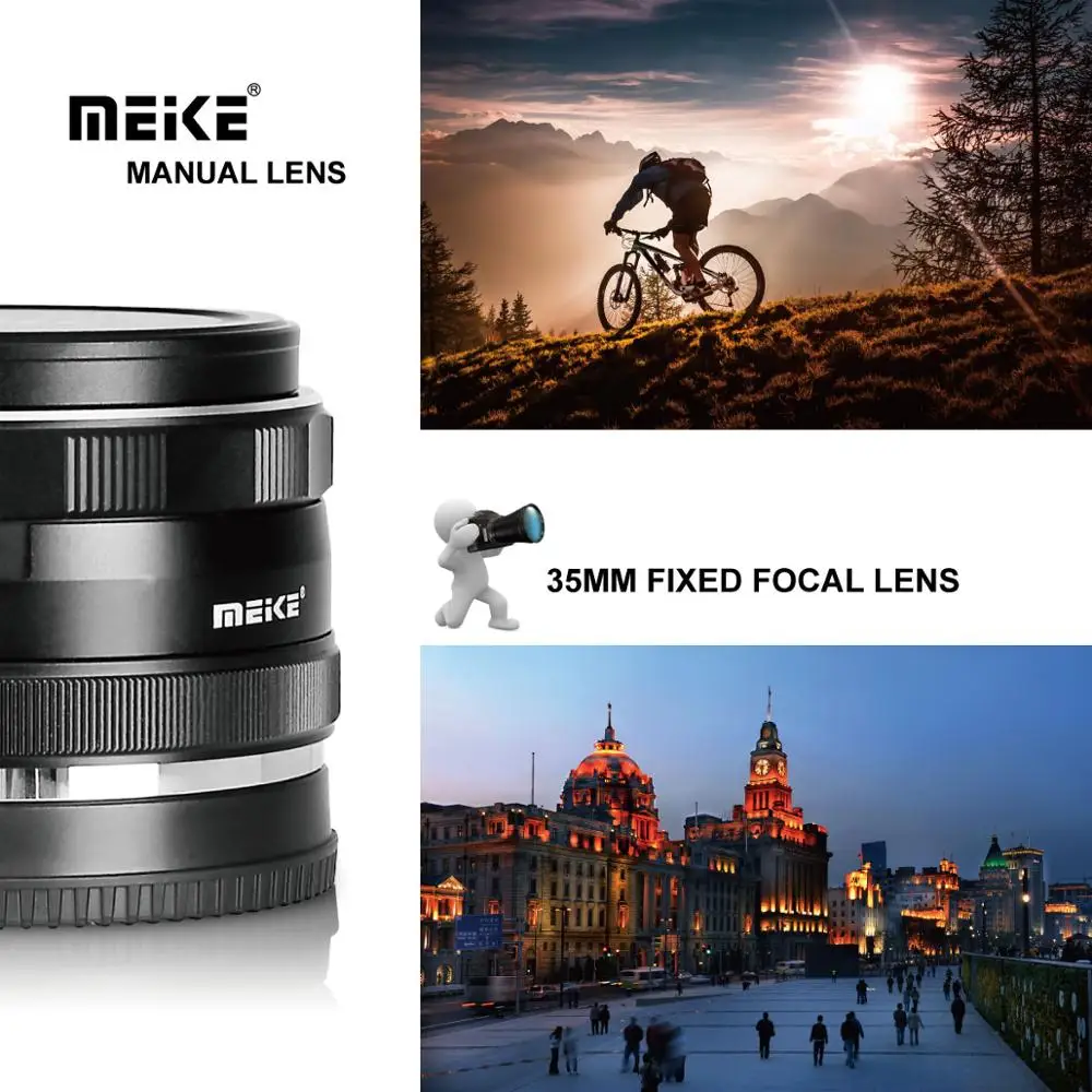 MEKE Meike 35 мм f1.7 APS-C объектив с большой апертурой ручной фокусировки Для беззеркальных камер Fuji X-T3/X-T20/X-T2/X-E3/E2/E1 X-T2/X-Pro2